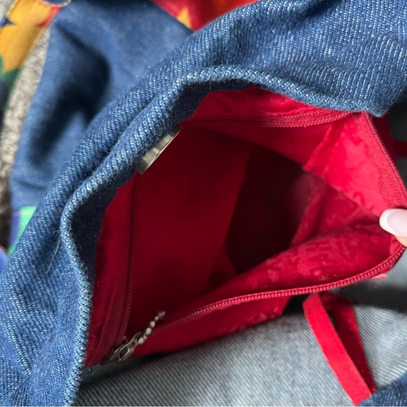 Harveys for Disney Couture Denim Tote Bag Mickey Mouse Rainbow Rare Seatbelt - Picture 6 of 11